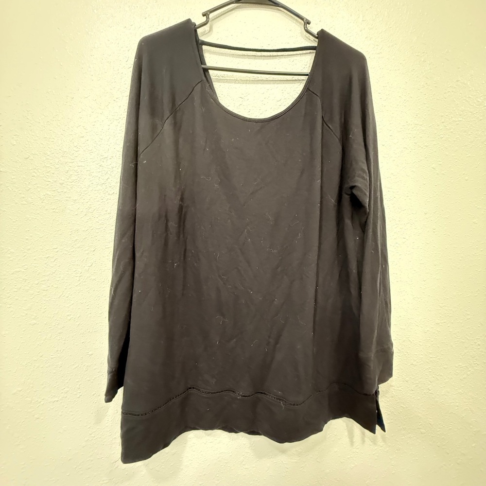 Soma Black Modal Spandex Long Sleeve Cowl Neck Top Women's Large